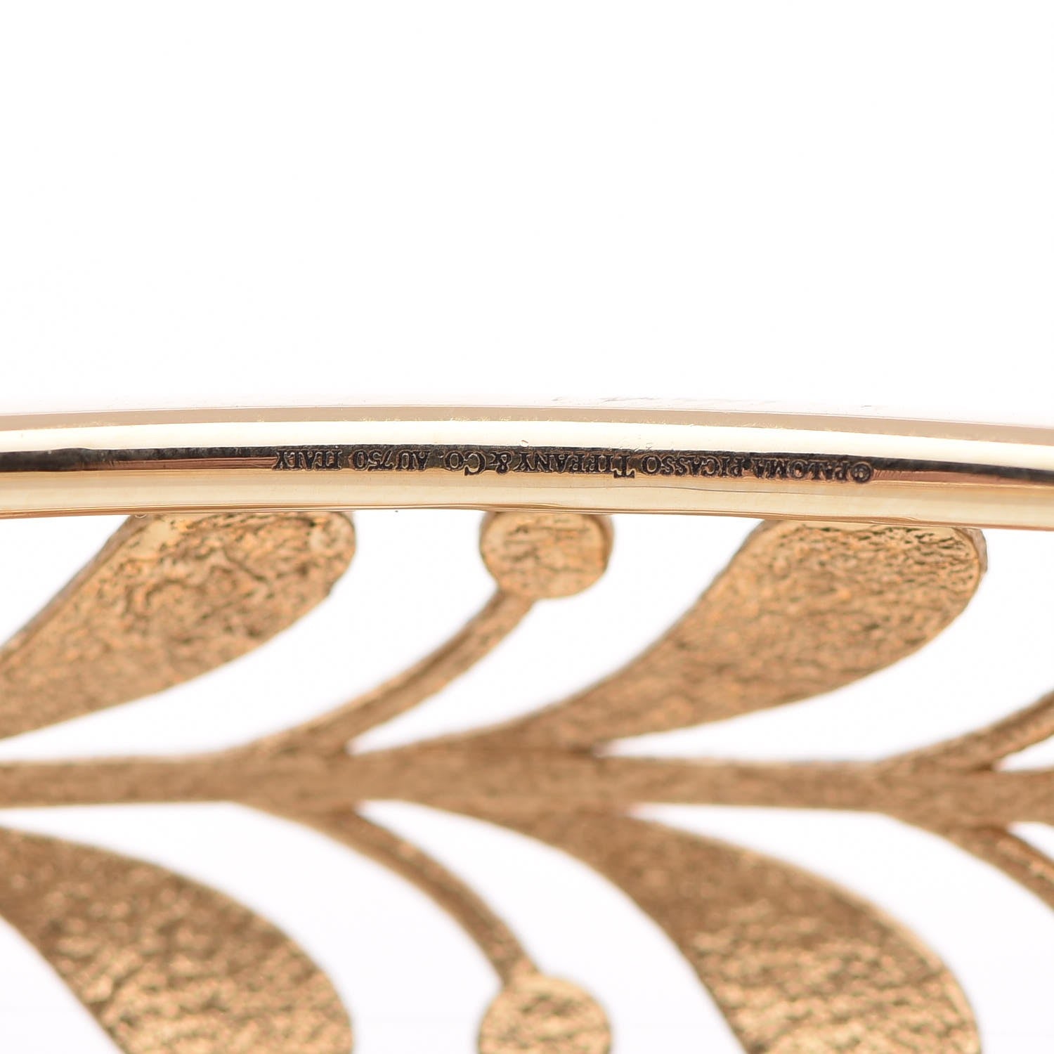 Tiffany 18K Yellow Gold Paloma Picasso Villa Paloma Palm Bangle 7 of 8