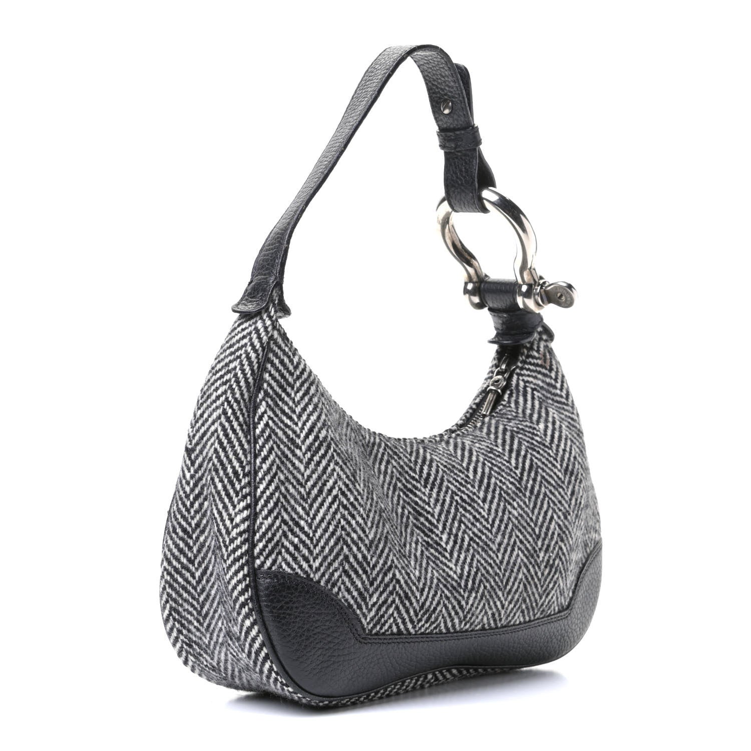 Burberry Knit Shoulder Bag Black White 2 of 8