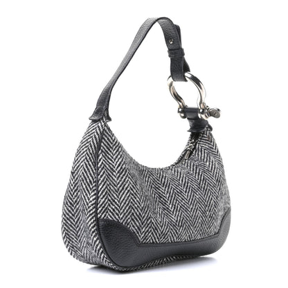 Burberry Knit Shoulder Bag Black White 2 of 8