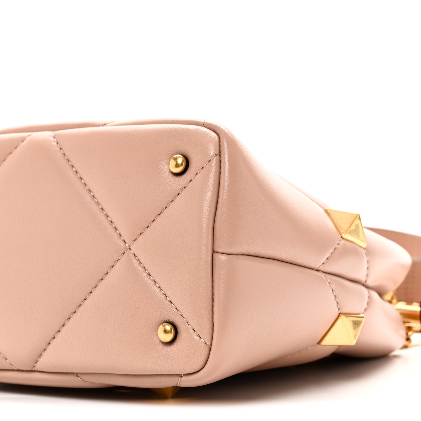 Nappa Small Roman Stud The Handle Bag Rose Cannelle