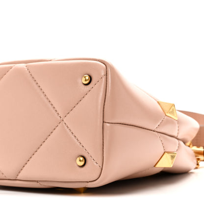 Valentino Garavani Nappa Small Roman Stud The Handle Bag Rose Cannelle 9 of 9