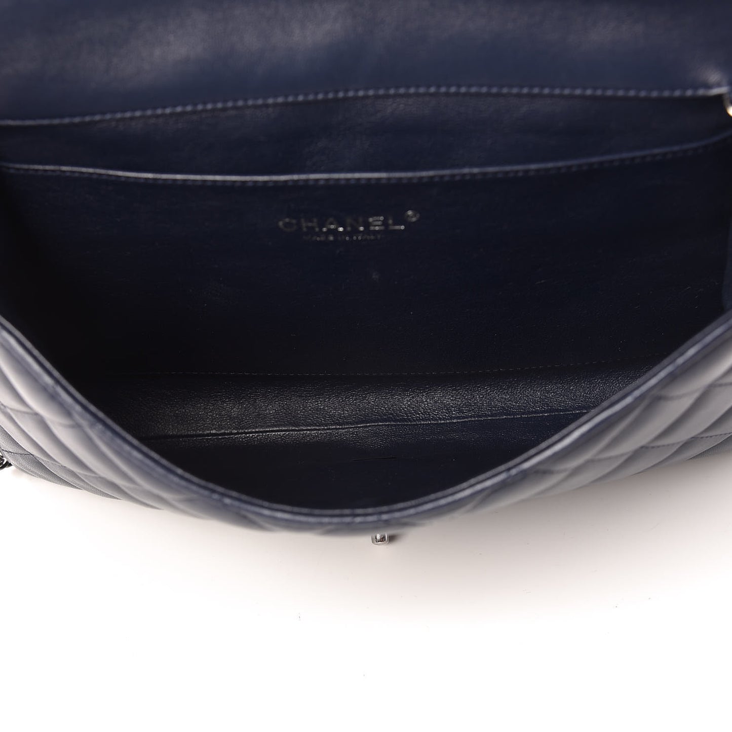 Lambskin Quilted Clutch With Chain Flap Blue