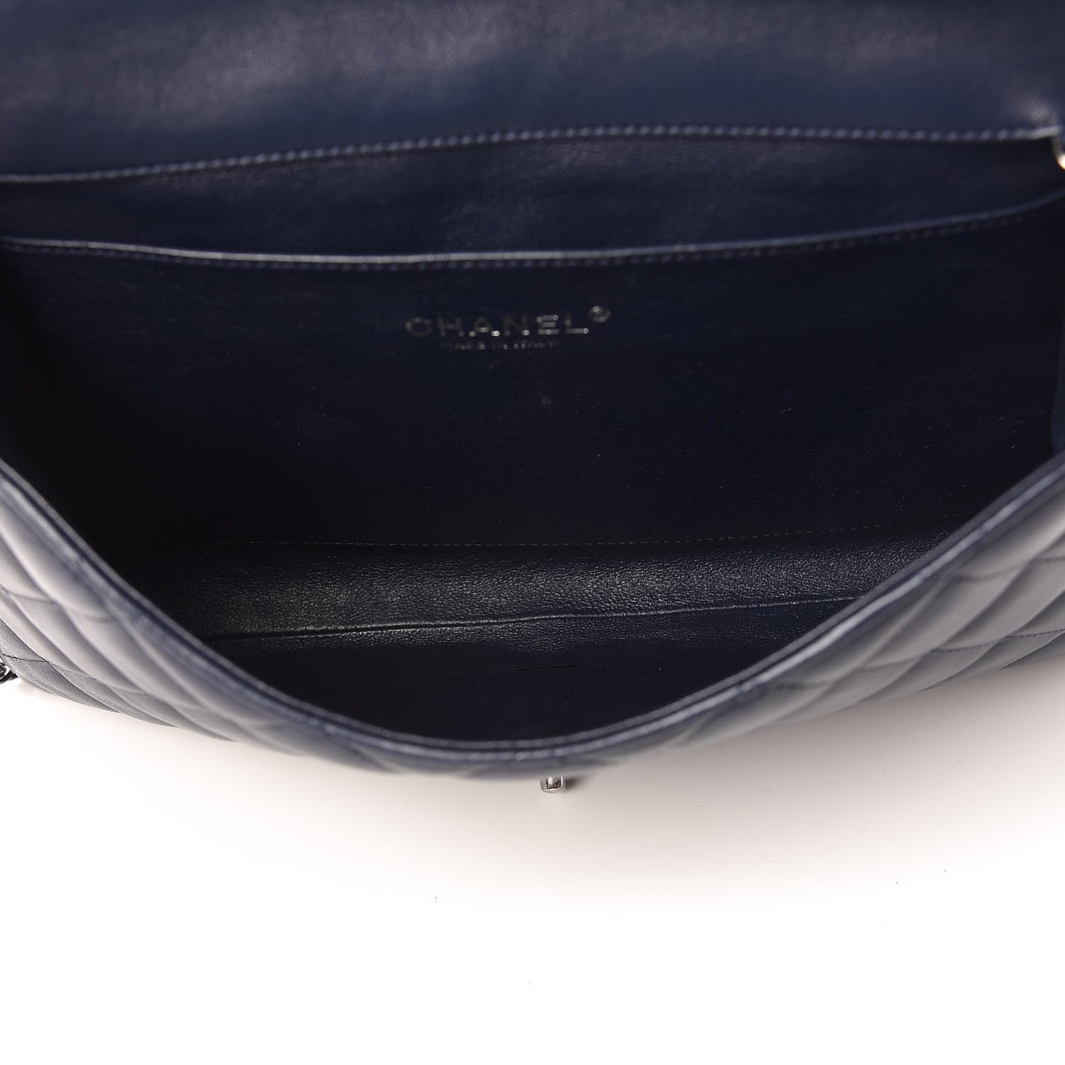 Chanel Lambskin Quilted Clutch With Chain Flap Blue 7 of 10