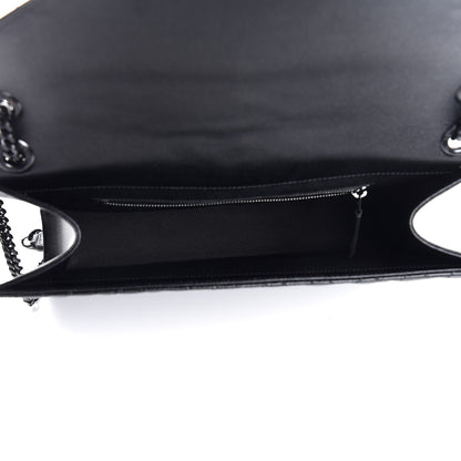 Saint Laurent Grain De Poudre Textured Mixed Matelasse Large Triquilt Monogram Monochrome Satchel Black 5 of 8