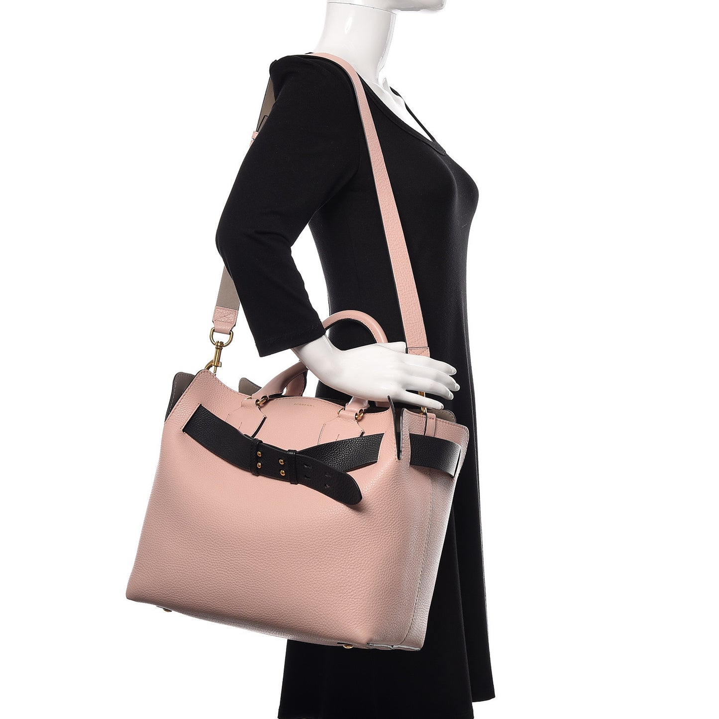 Soft Grain Calfskin Medium Belt Bag Pale Ash Rose