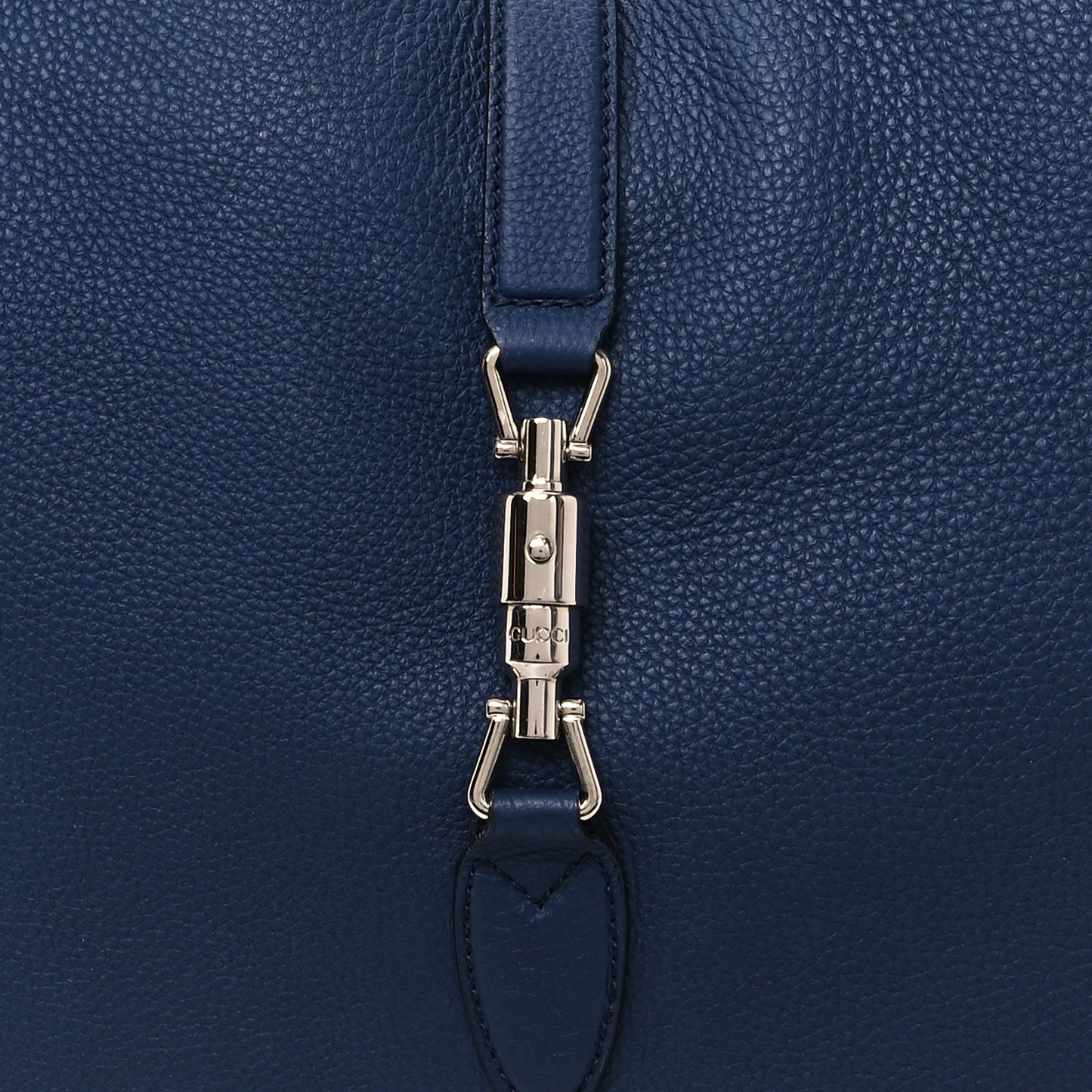 Soft Grained Calfskin Large Jackie Hobo Classic Blue Marine
