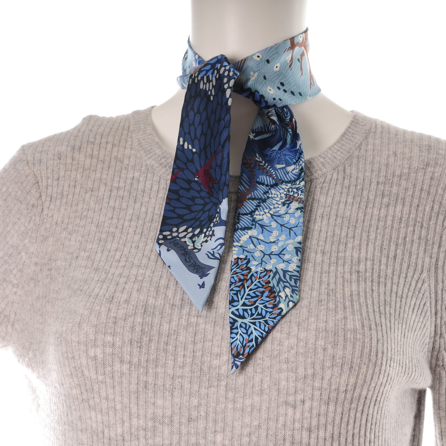 Silk Dans un Jardin Anglais Twilly Ciel Marine Brun