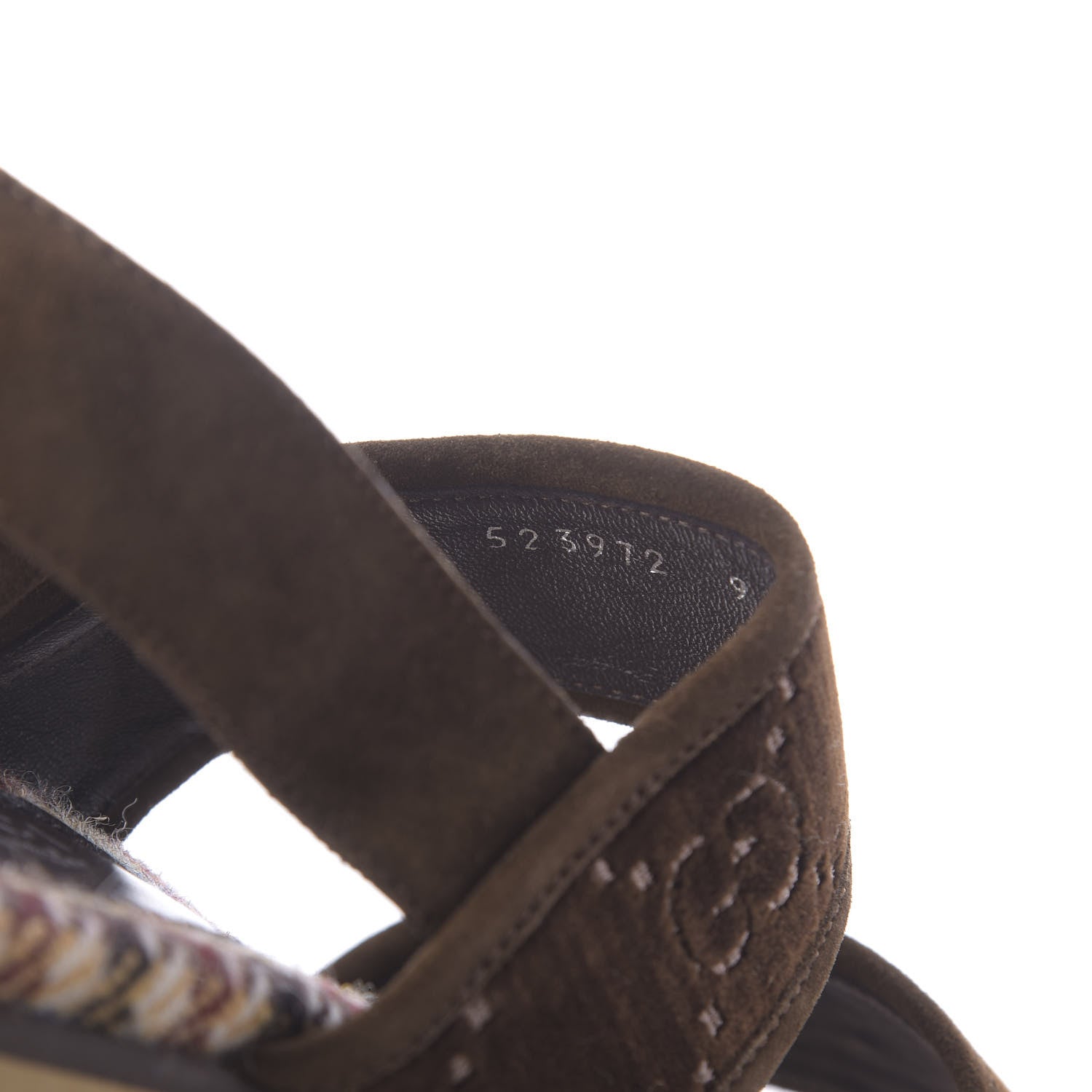 Gucci Velvet GG Monogram Suede Mens Platform Sandals 9 Coffee 10 of 11