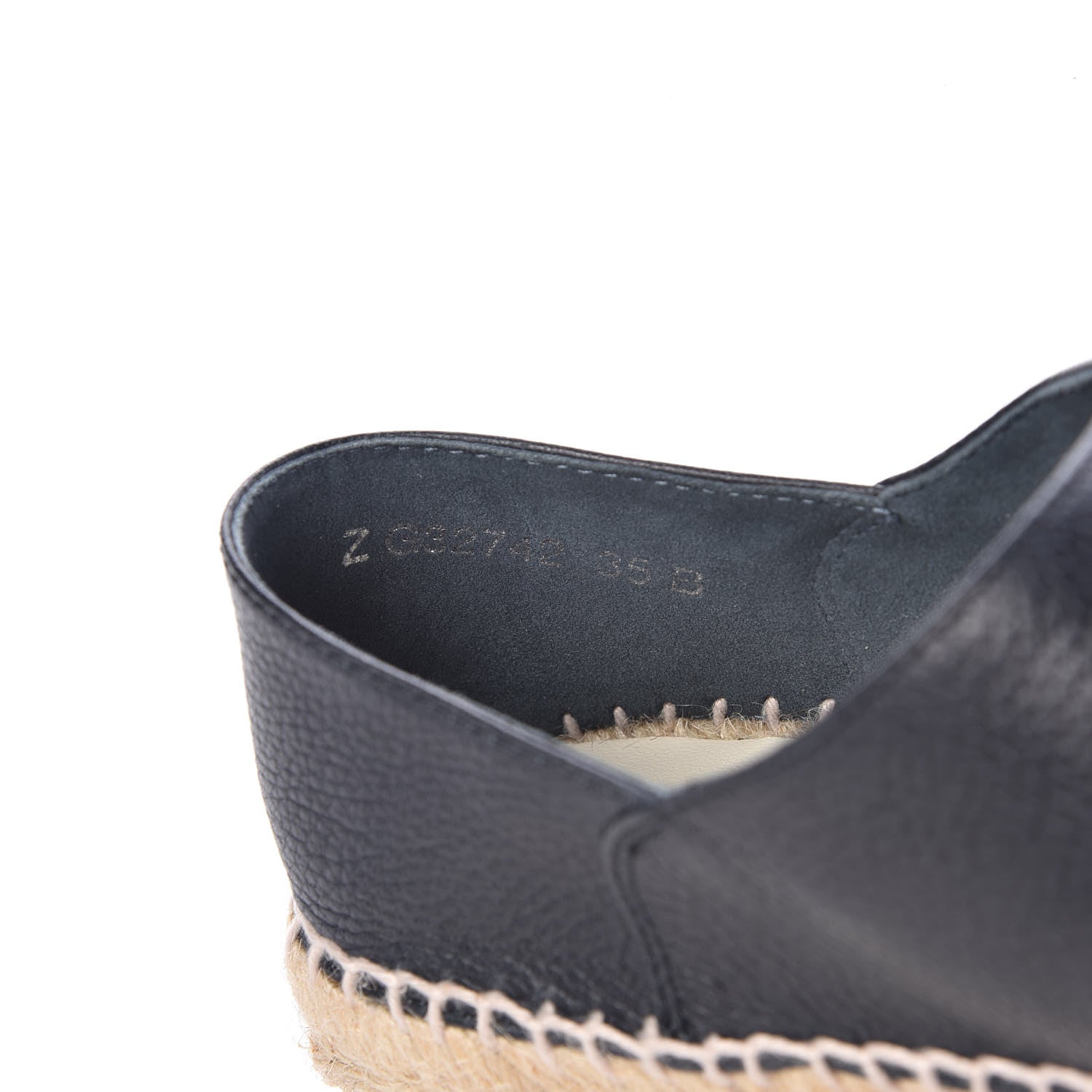 Chanel Grained Calfskin CC Espadrilles 35 Black Navy 10 of 11