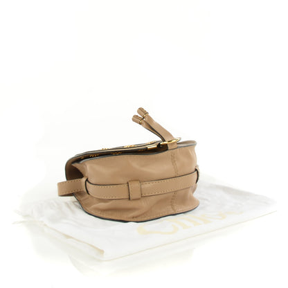 Chloe Calfskin Mini Marcie Chain Round Crossbody Bag Chestnut Cream 4 of 9
