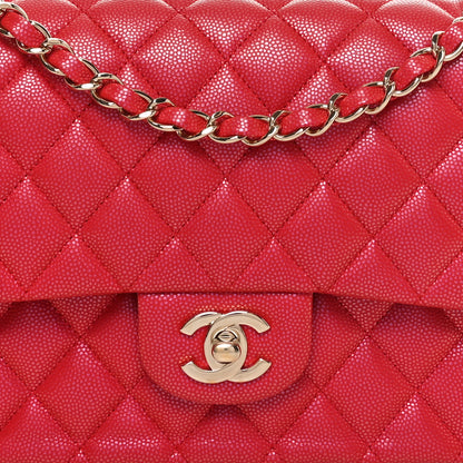 Chanel Iridescent  Caviar Quilted Medium Double Flap Red 8 of 11