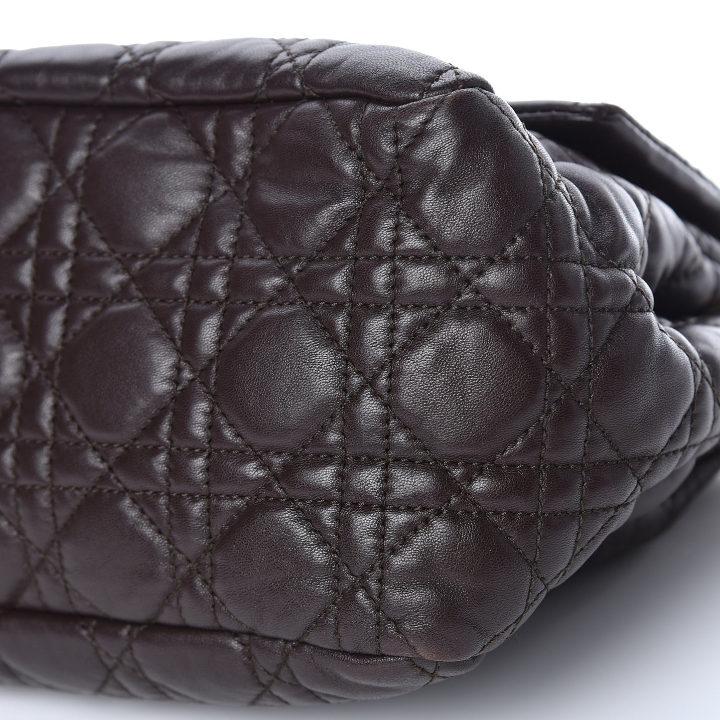 Lambskin Cannage Large New Lock Flap Bag Brown