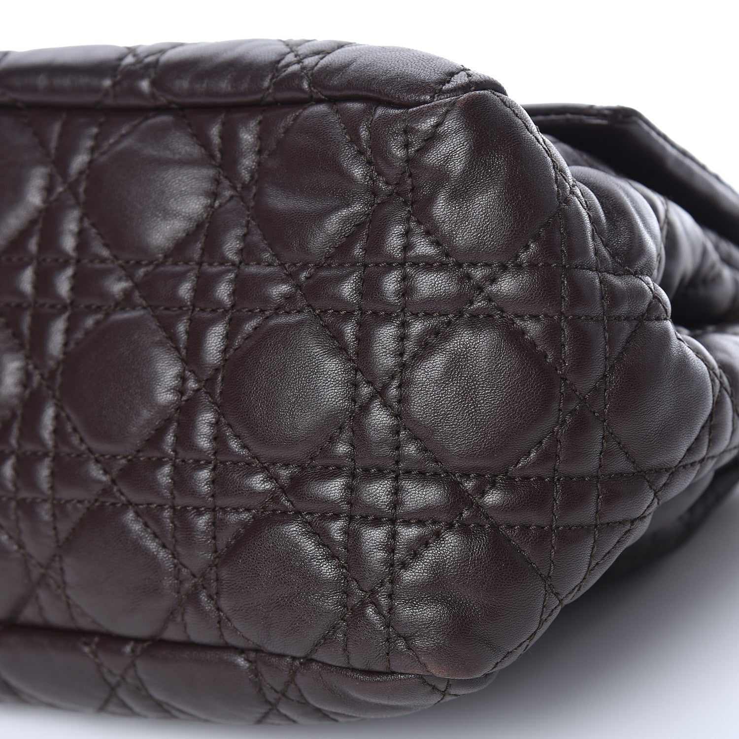 Christian Dior Lambskin Cannage Large New Lock Flap Bag Brown 6 of 10