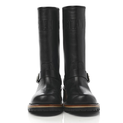 Christian Dior Calfskin Embossed Dior Quest 35mm Biker Boots 37 Black 2 of 8