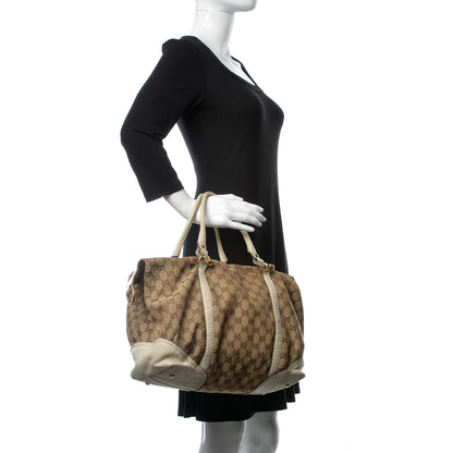 Gucci Monogram Horsebit Nail Medium Boston White 2 of 19