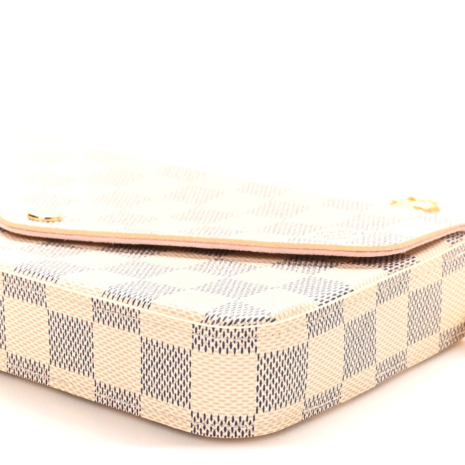 Louis Vuitton Damier Azur Pochette Felicie Chain Wallet Rose Ballerine 9 of 9