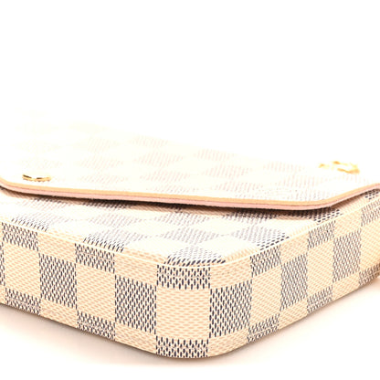 Louis Vuitton Damier Azur Pochette Felicie Chain Wallet Rose Ballerine 9 of 9