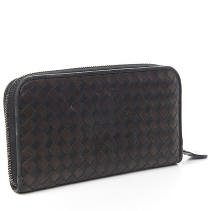 Bottega Veneta Nappa Intrecciato Zip Around Wallet Black Ebano 2 of 7