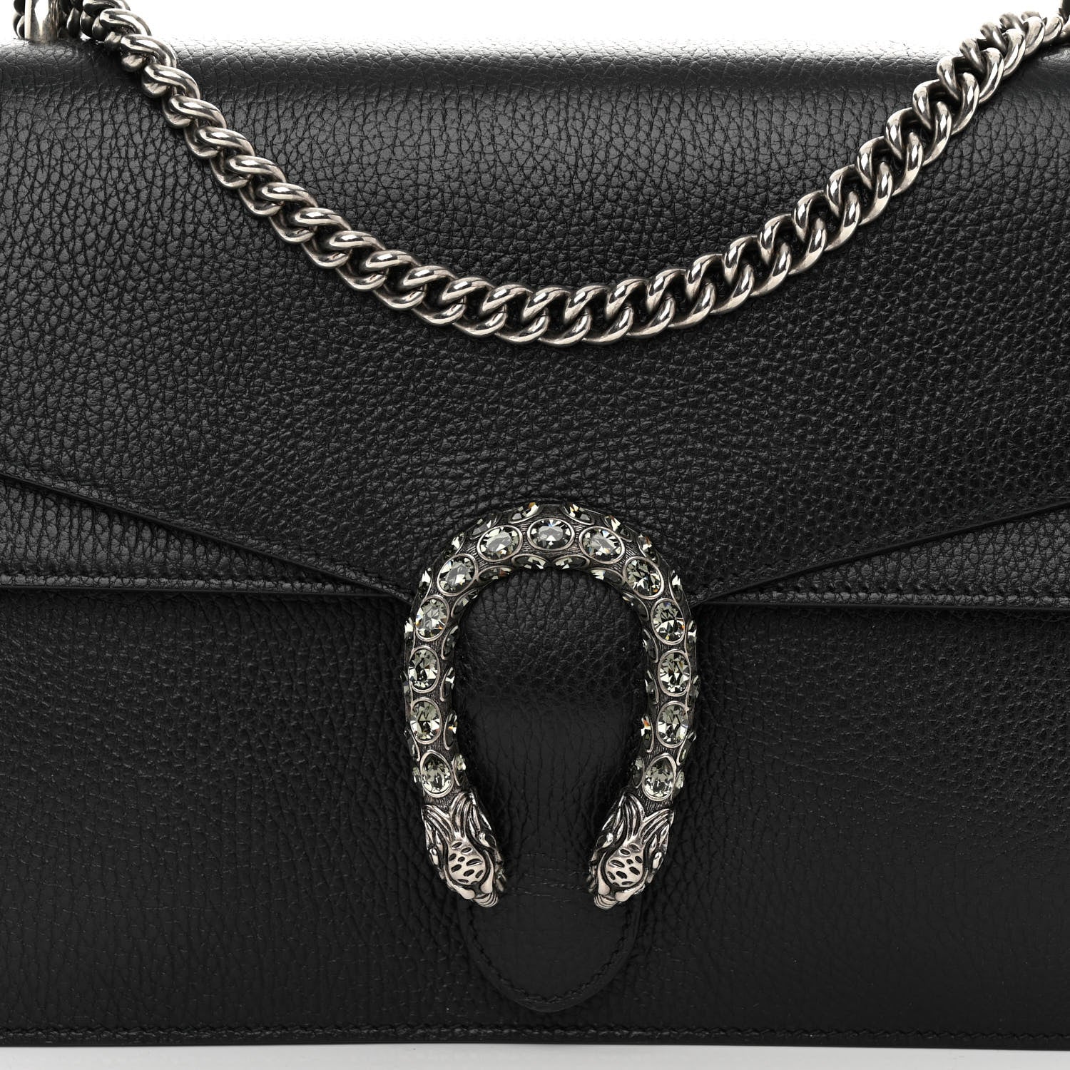 Gucci Dollar Calfskin Crystal Medium Dionysus Shoulder Bag Black Black Diamond Black 7 of 13