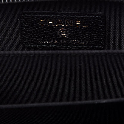 Chanel Caviar Quilted Boy Zip Around Coin Purse Wallet Black 6 of 11