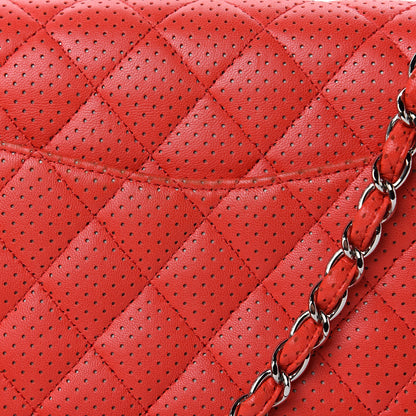 Chanel Lambskin Perforated Medium Flap Red 10 of 13