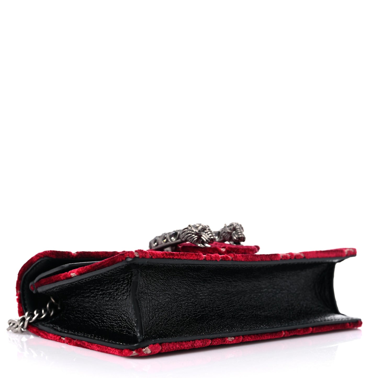 Velvet GG Monogram Super Mini Dionysus Shoulder Bag Red Cipria Black