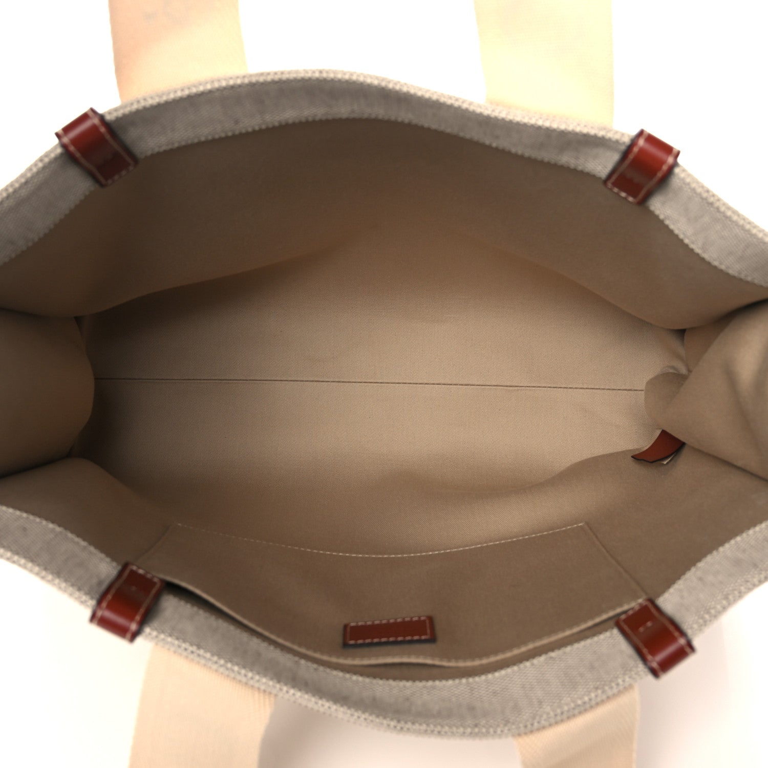 Chloe Cotton Calfskin Large Woody Ribbon Tote White Brown 4 of 9