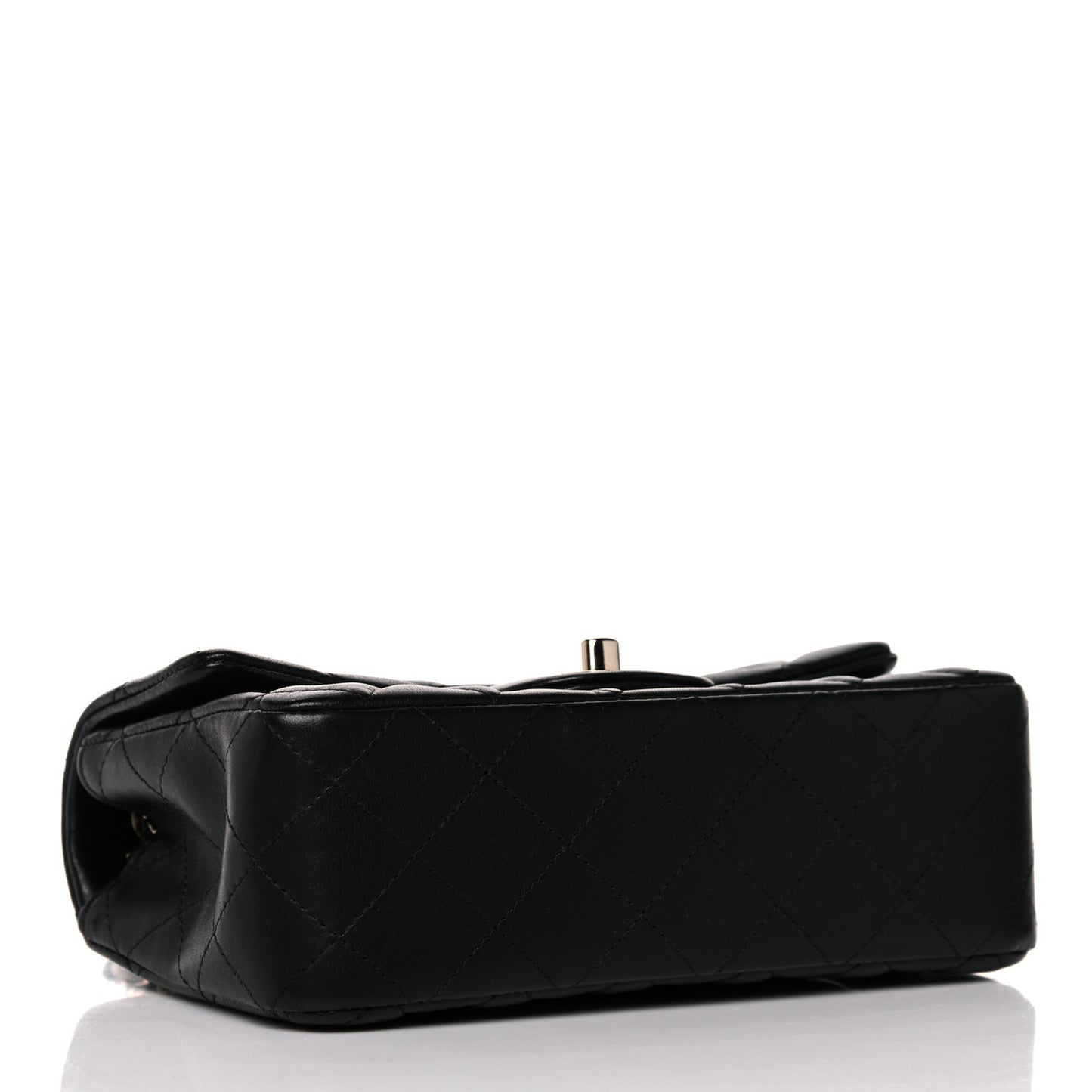 Lambskin Quilted Mini Rectangular Flap Black