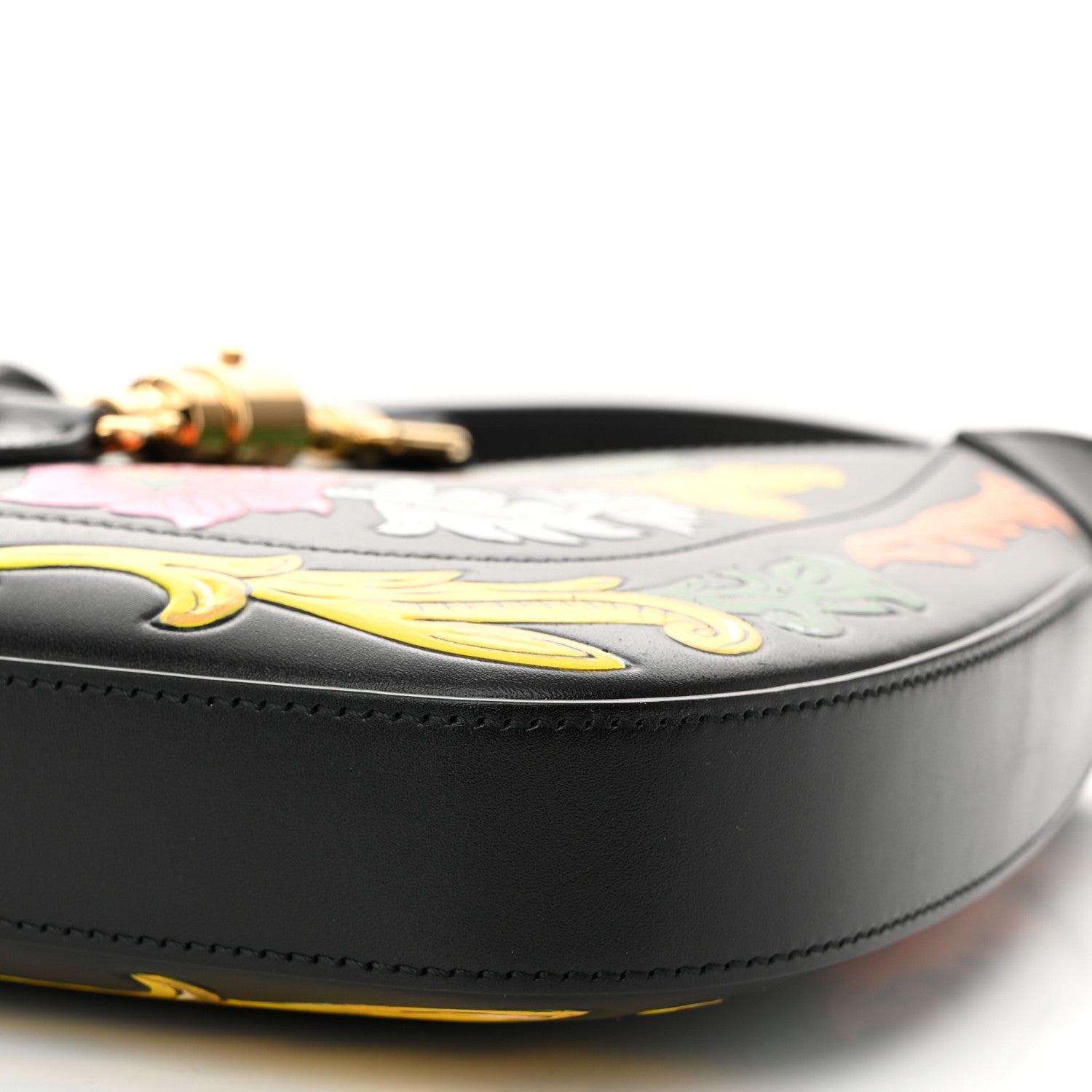 Gucci Calfskin Floral Small Jackie 1961 Hobo Black 10 of 10