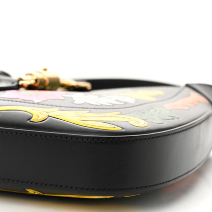 Gucci Calfskin Floral Small Jackie 1961 Hobo Black 10 of 10