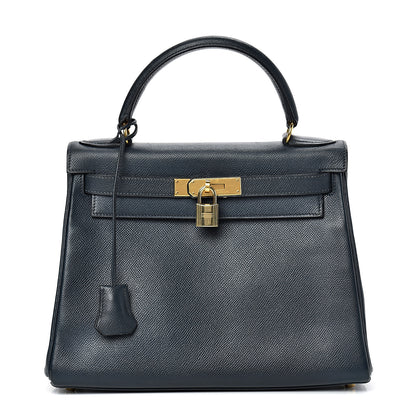 Hermes Courchevel Retourne Kelly 28 Bleu Marine 1 of 48