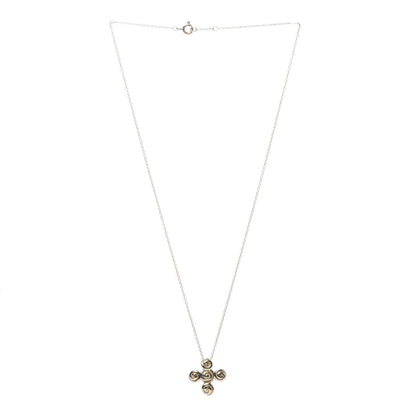 Tiffany 18K Yellow Gold Spiro Swirl Cross Pendant Necklace 3 of 7