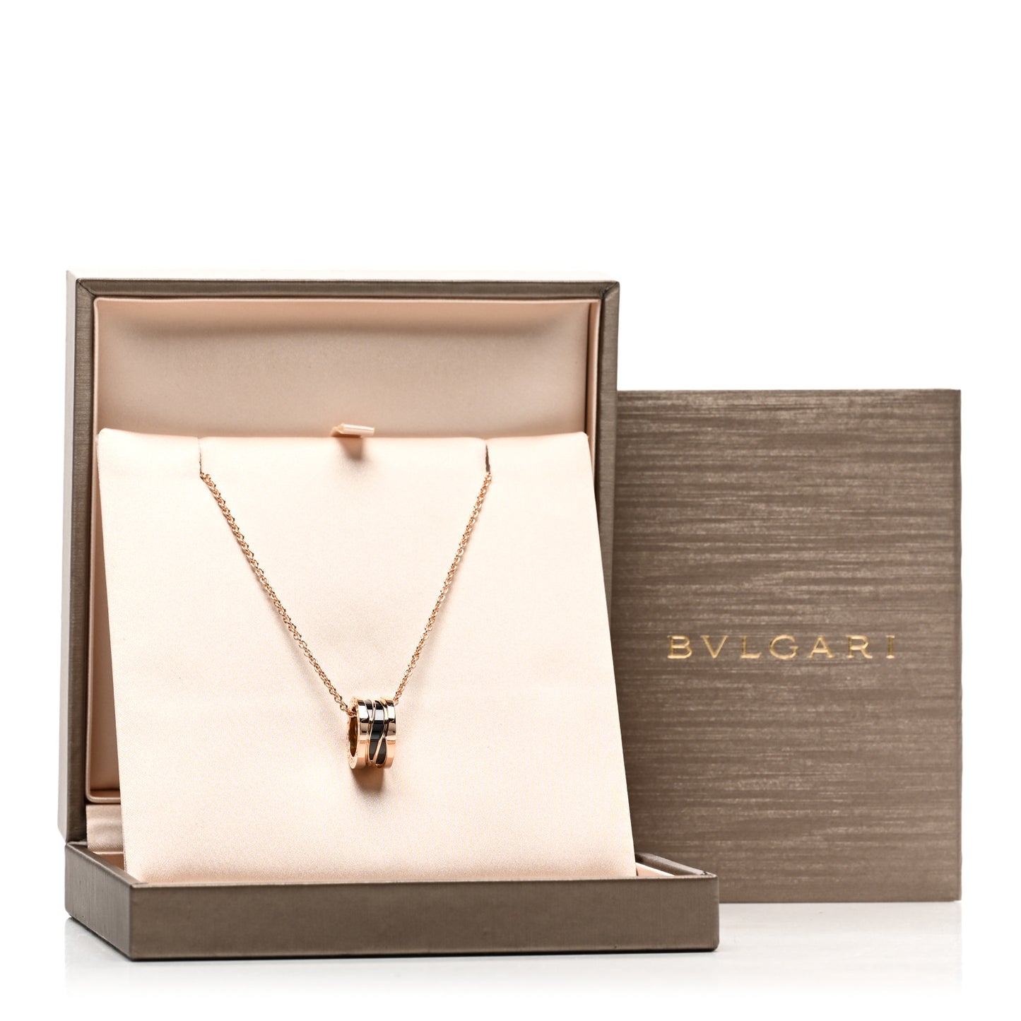 18K Rose Gold Ceramic B.Zero1 Legends Pendant Necklace Black