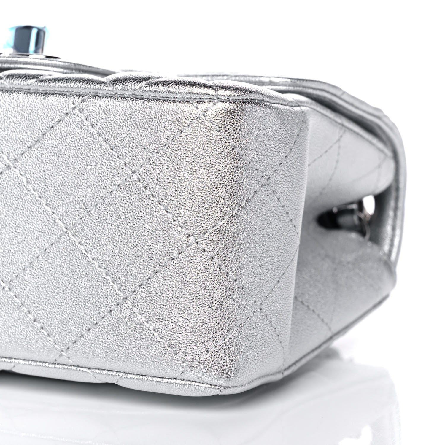 Chanel Metallic Lambskin Quilted Mini Square Flap Silver 10 of 10