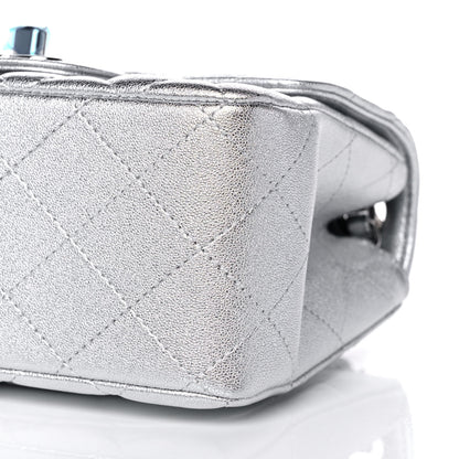 Chanel Metallic Lambskin Quilted Mini Square Flap Silver 10 of 10