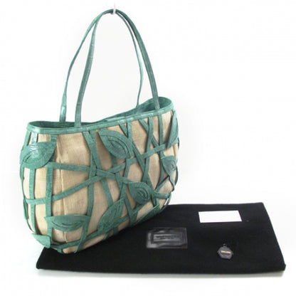 Nancy Gonzalez Canvas Crocodile Leaf Tote Green 3 of 9