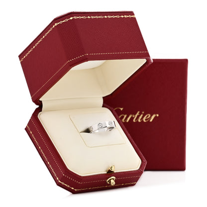 Cartier 18K White Gold Diamond 4mm LOVE Wedding Band Ring 48 4.5 5 of 5