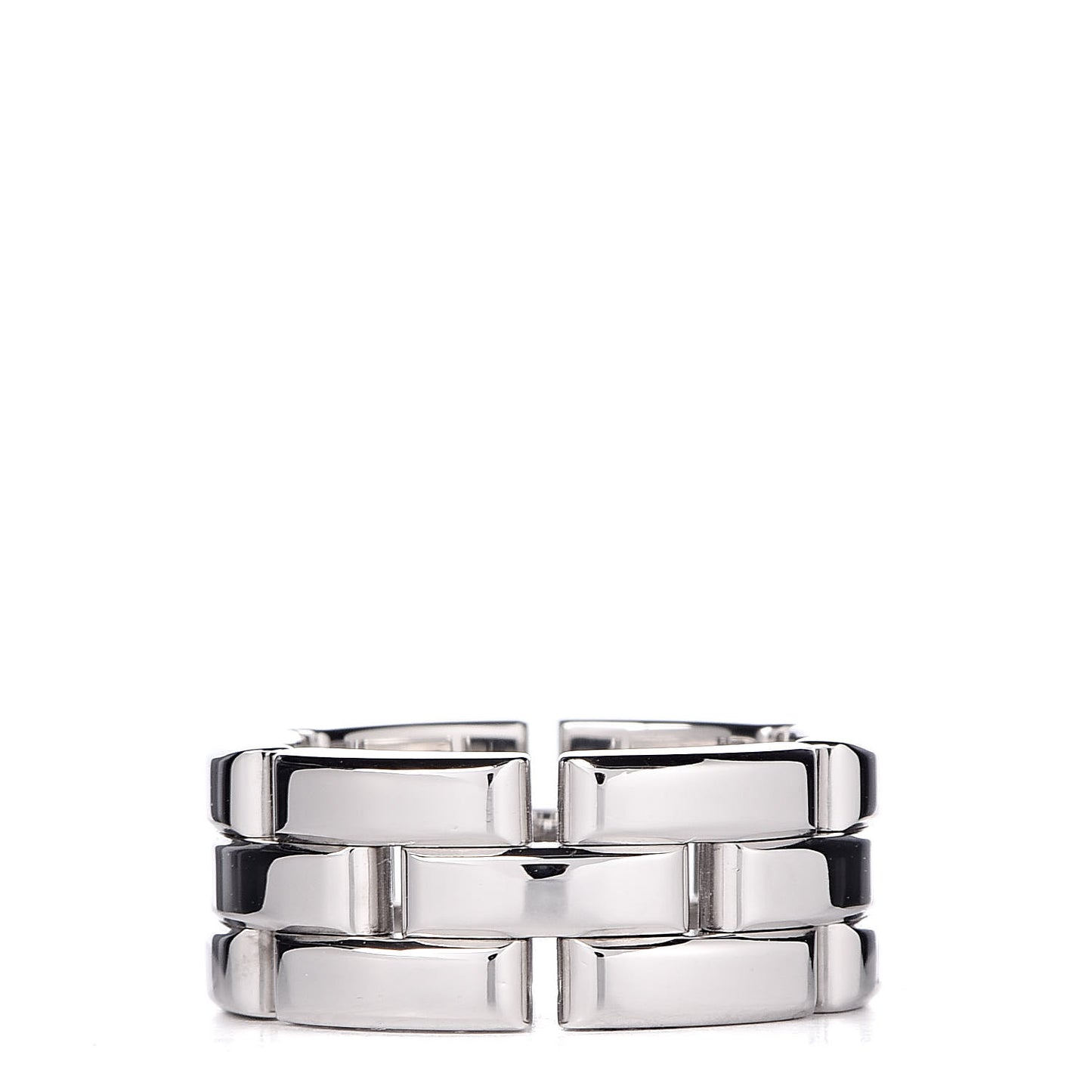 18K White Gold Maillon Panthere 3 Row Ring 49 4.75