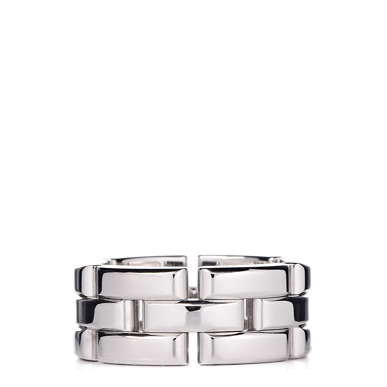 Cartier 18K White Gold Maillon Panthere 3 Row Ring 49 4.75 3 of 4