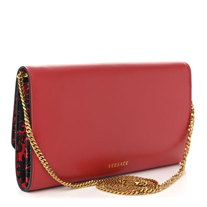Versace Vitello Virtus V-Mine Wallet on Chain Red 3 of 9