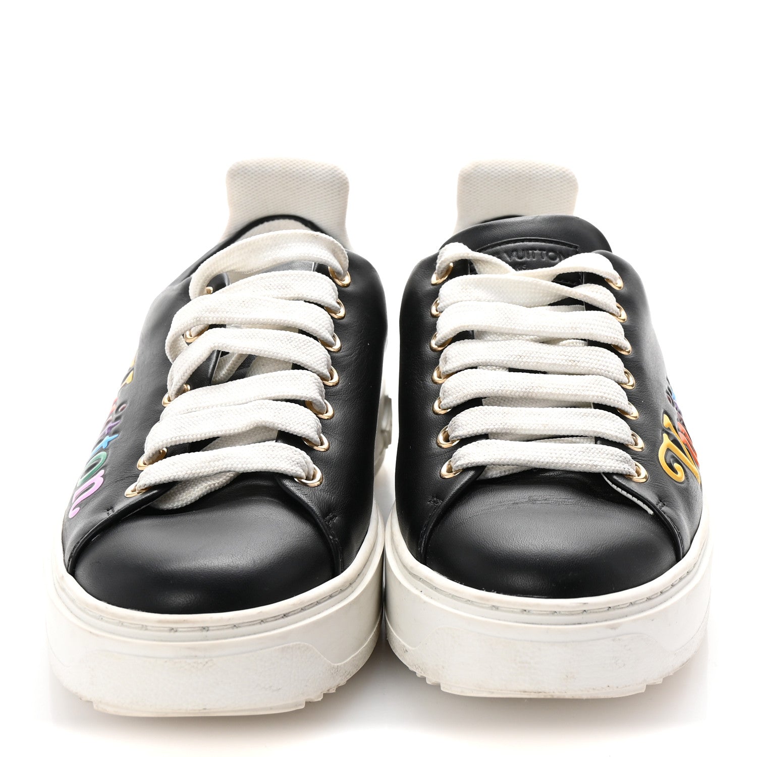 Louis Vuitton Calfskin Time Out New Wave Sneakers 36.5 Black 3 of 9