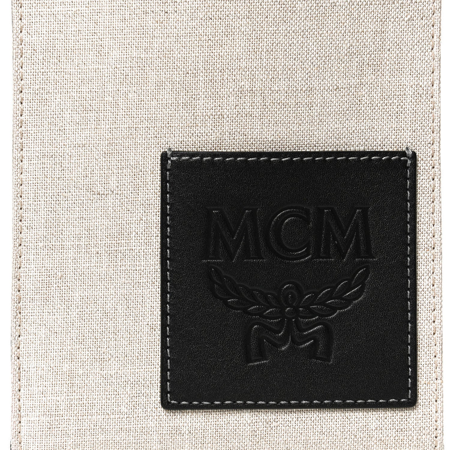 MCM Cotton Canvas Vertical Mini Tote Off White 7 of 12