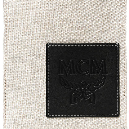 MCM Cotton Canvas Vertical Mini Tote Off White 7 of 12