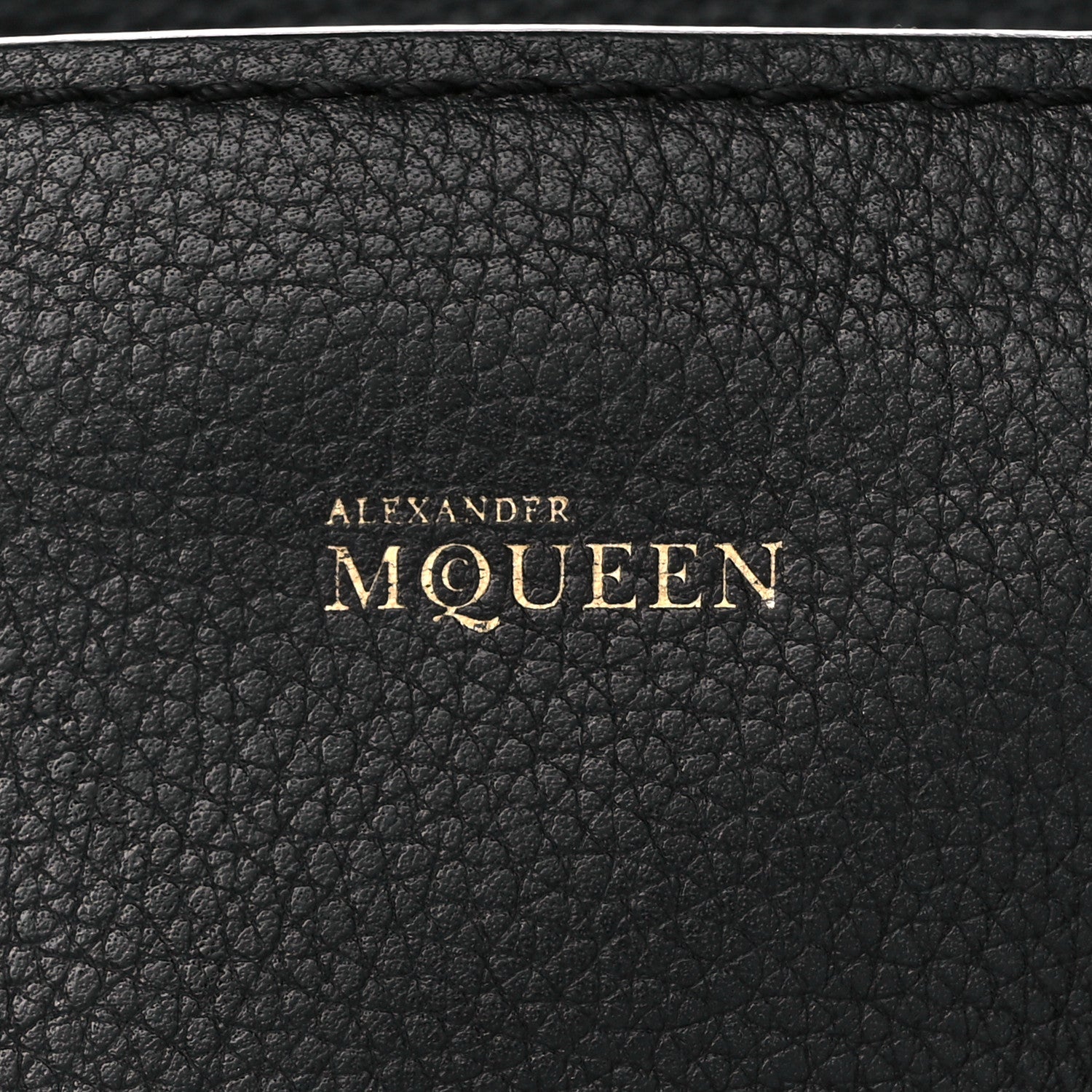 Alexander McQueen Pebbled Calfskin Small Skull Padlock Zip Around Tote Black 11 of 14