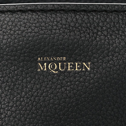 Alexander McQueen Pebbled Calfskin Small Skull Padlock Zip Around Tote Black 11 of 14