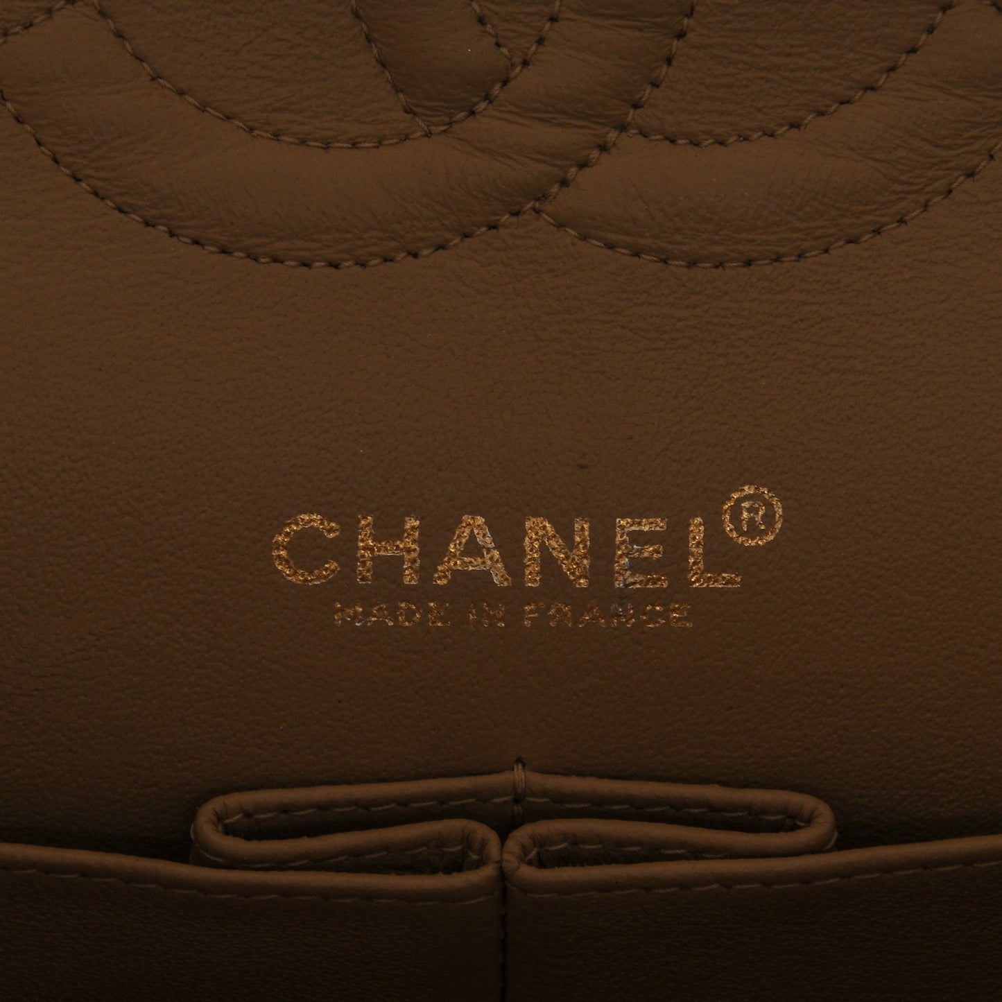 Caviar Quilted Medium Double Flap Beige