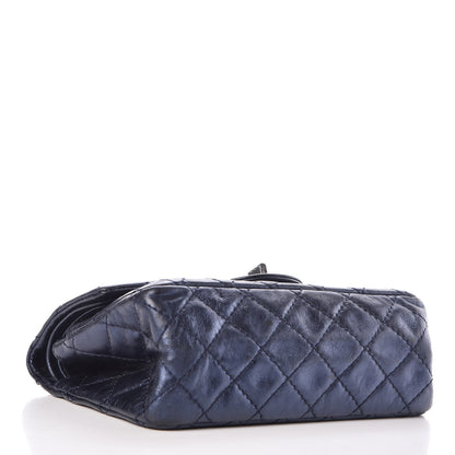 Chanel Metallic Aged Calfskin Quilted 2.55 Reissue 224 Flap Blue 4 of 11