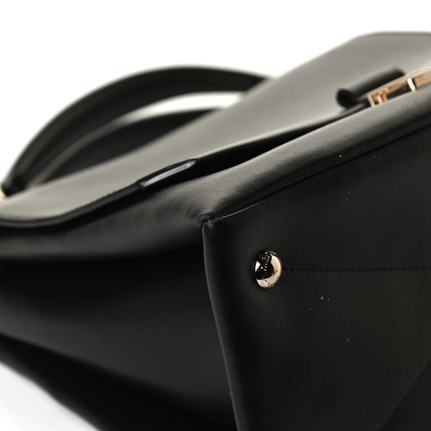 Soft Calfskin Top Handle Satchel Black