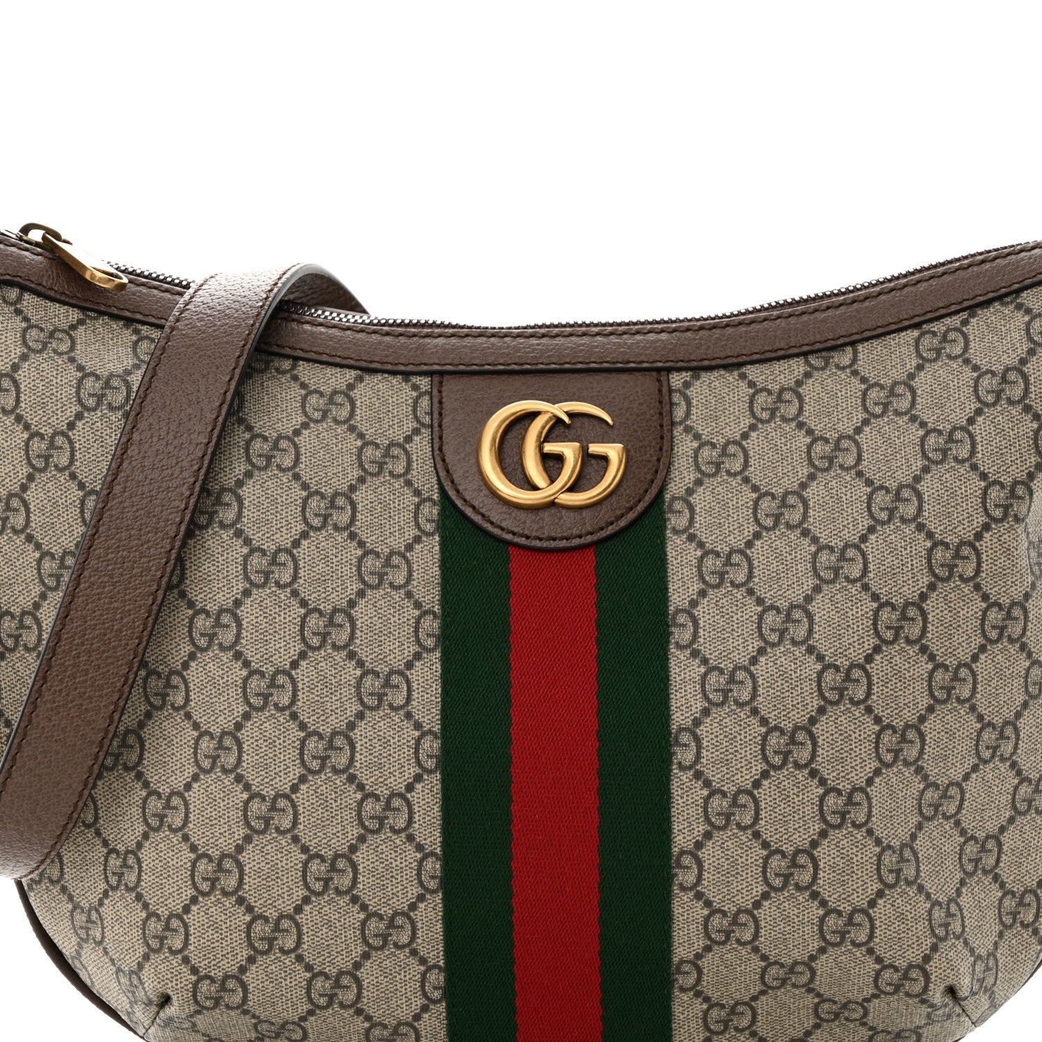 Gucci GG Supreme Monogram Web Small Ophidia Half Moon Hobo Brown 8 of 10