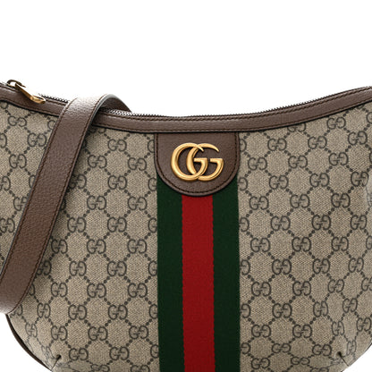 Gucci GG Supreme Monogram Web Small Ophidia Half Moon Hobo Brown 8 of 10